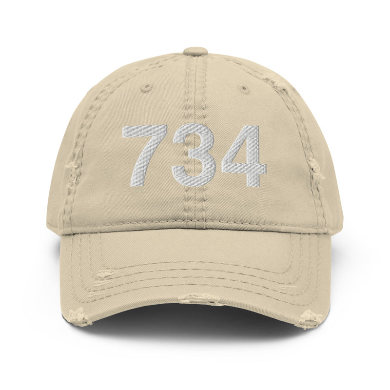 734 Ann Arbor Mi Area Code Distressed Dad Hat