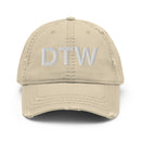 DTW Detroit MI Airport Code Distressed Dad Hat