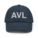 AVL Asheville NC Airport Code Distressed Dad Hat