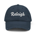 Script Raleigh NC Distressed Dad Hat