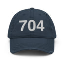 704 Charlotte NC Area Code Distressed Dad Hat