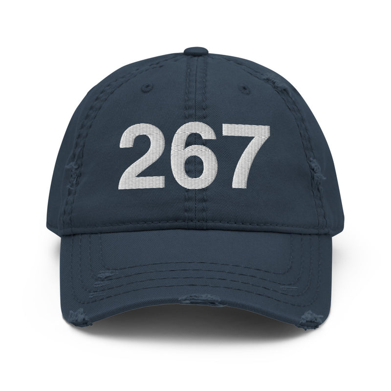 267 Philadelphia Area Code Distressed Dad Hat