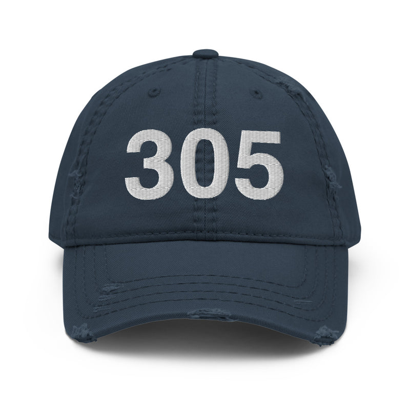 305 Miami Area Code Distressed Dad Hat