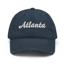 Cursive Atlanta Distressed Dad Hat