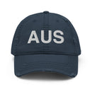 AUS Austin Airport Code Distressed Dad Hat