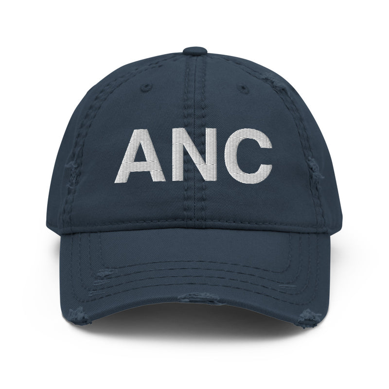 ANC Anchorage Airport Code Distressed Dad Hat