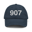 907 Alaska Area Code Distressed Dad Hat