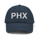 PHX Phoenix Airport Code Distressed Dad Hat
