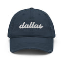 Cursive Dallas TX Distressed Dad Hat