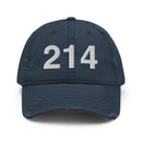 214 Dallas Area Code Distressed Dad Hat