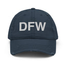 DFW Dallas Fort Worth Airport Code Distressed Dad Hat