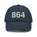 864 Greenville SC Area Code Distressed Dad Hat