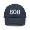 808 Honolulu Area Code Distressed Dad Hat