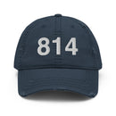 814 Erie Area Code Distressed Dad Hat