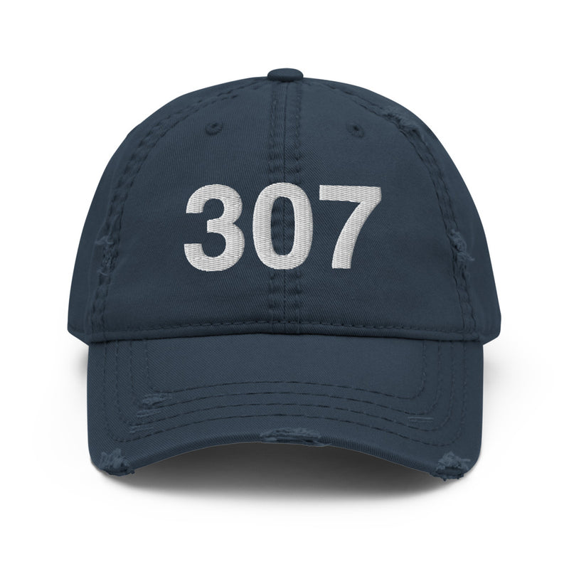 307 Wyoming Area Code Distressed Dad Hat