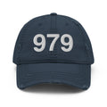 979 College Station Area Code Distressed Dad Hat