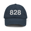 828 Asheville NC Area Code Distressed Dad Hat.