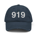 919 Raleigh NC Area Code Distressed Dad Hat