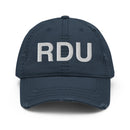 RDU Raleigh NC Airport Code Distressed Dad Hat