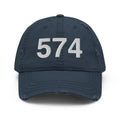 574 South Bend IN Area Code Distressed Dad Hat