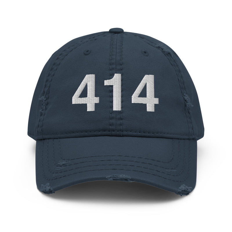 414 Milwaukee Area Code Distressed Dad Hat