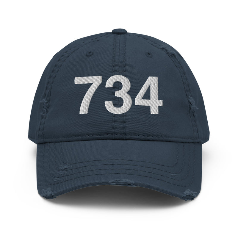 734 Ann Arbor Mi Area Code Distressed Dad Hat