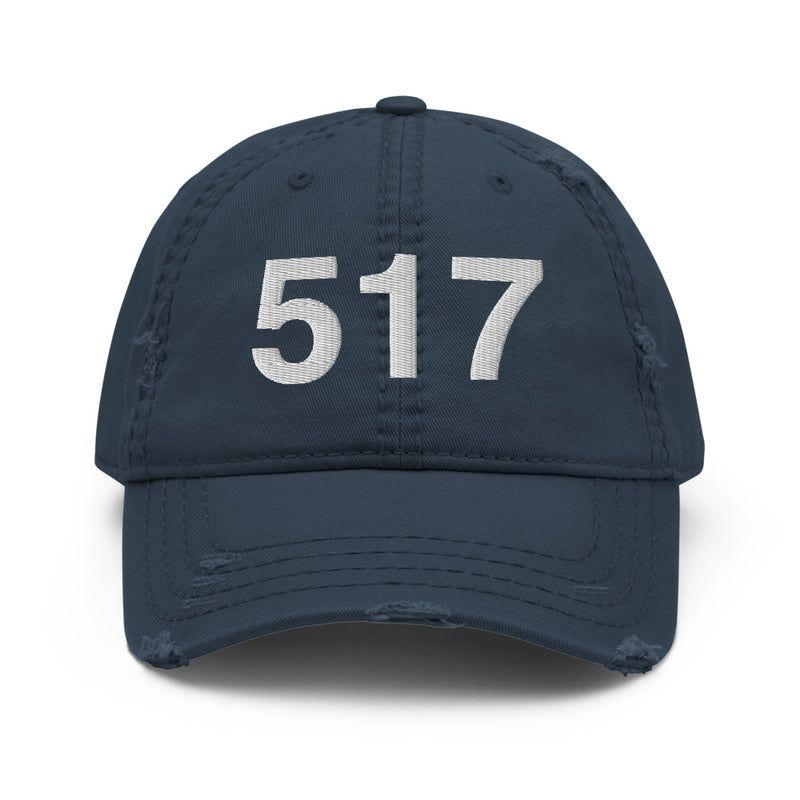 517 Lansing MI Area Code Distressed Dad Hat