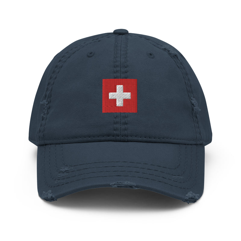 Switzerland Flag Distressed Dad Hat