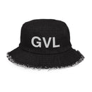 GVL Greenville SC Airport Code Distressed Denim Bucket Hat