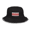 Washington DC Flag Distressed Denim Bucket Hat