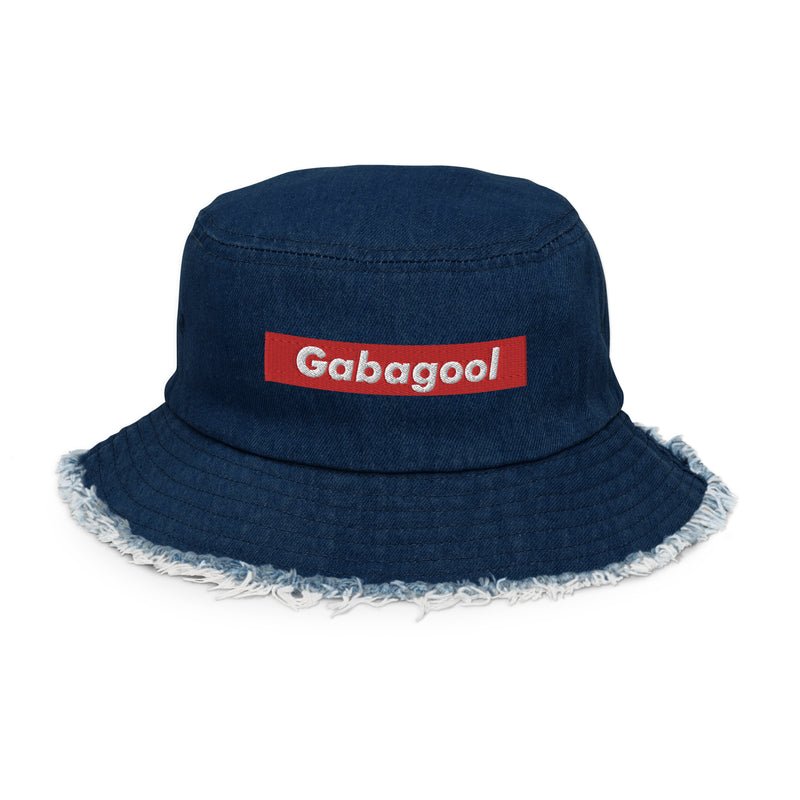 Gabagool Box Logo Distressed Denim Bucket Hat