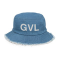 GVL Greenville SC Airport Code Distressed Denim Bucket Hat