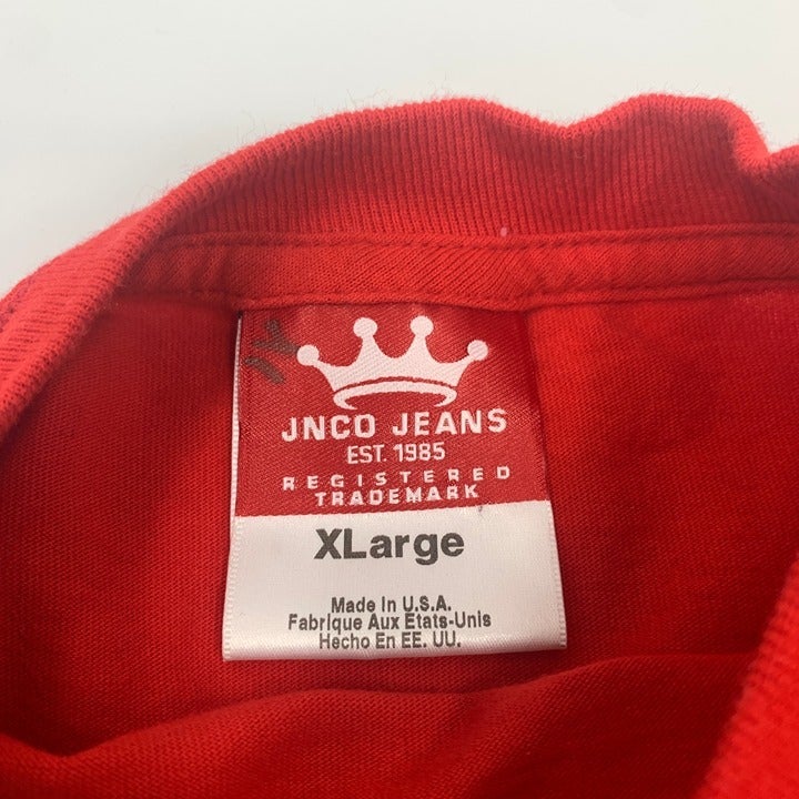 Vintage 90s JNCO Jeans T-Shirt Size M/L Flames Dragons Fire Double