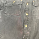 Distressed Black Carhartt Flannel Lined Shirt Jac Size M