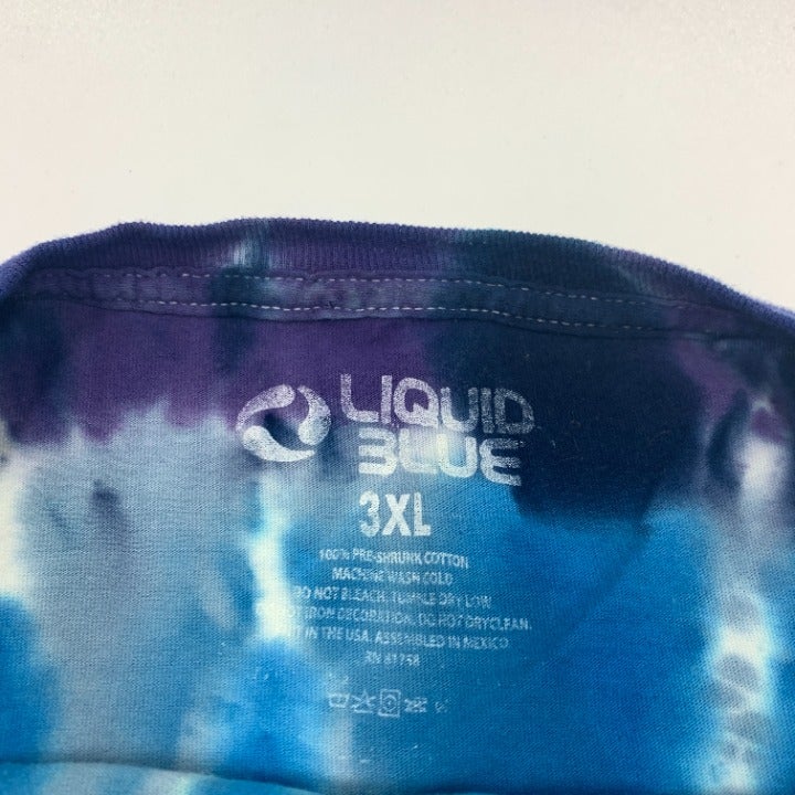 Tie Dye Grateful Dead Liquid Blue T-shirt Size 3XL