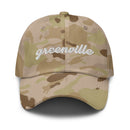 Cursive Greenville SC Camo Dad Hat