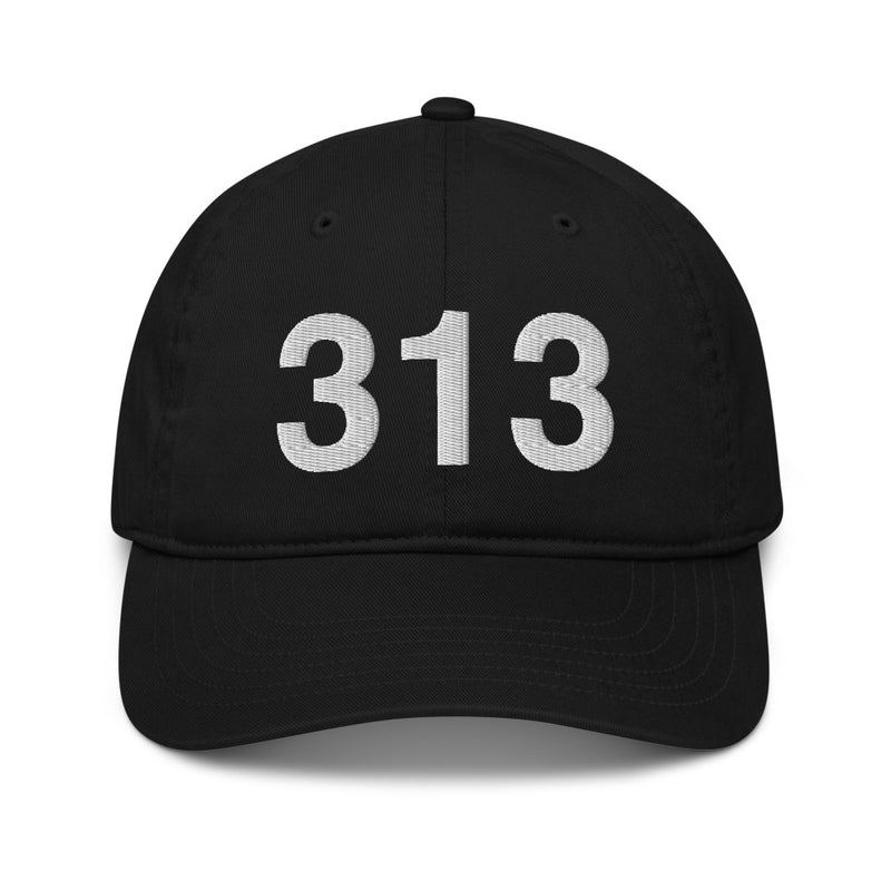 313 Detroit MI Area Code Organic Cotton Dad Hat