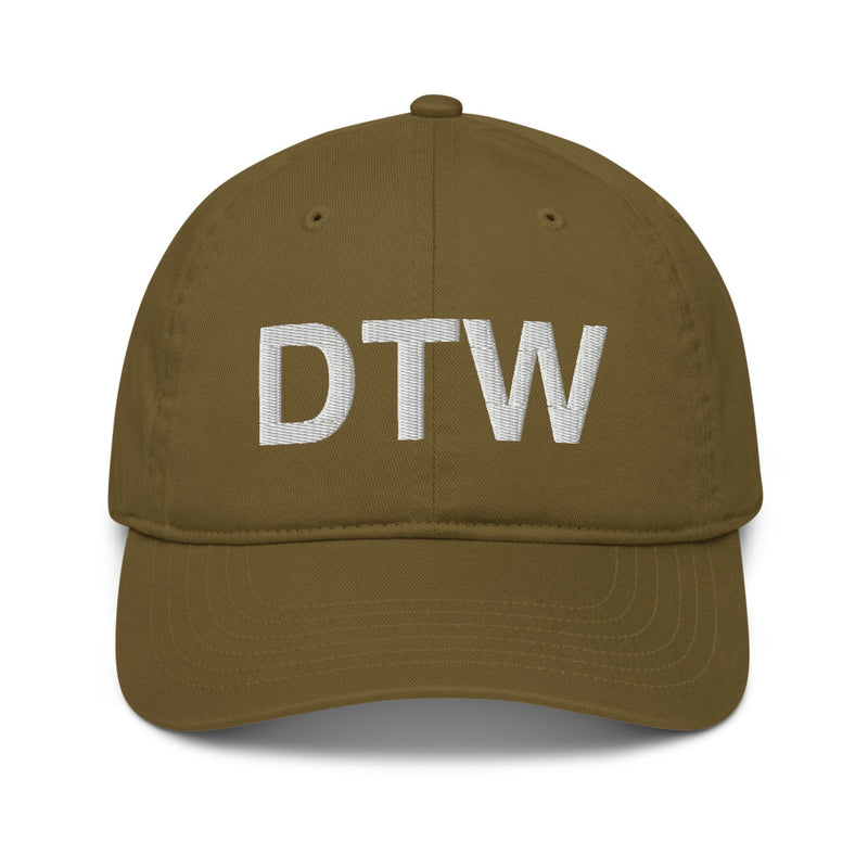 DTW Detroit MI Airport Code Organic Cotton Dad Hat