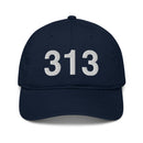 313 Detroit MI Area Code Organic Cotton Dad Hat