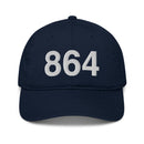864 Greenville SC Area Code Organic Cotton Dad Hat