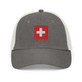 Switzerland Flag Faded Trucker Hat