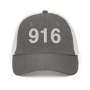 916 Sacramento Area Code Faded Trucker Hat