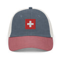 Switzerland Flag Faded Trucker Hat