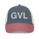 GVL Greenville SC Airport Code Faded Trucker Hat