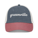 Cursive Greenville SC Faded Trucker Hat