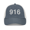 916 Sacramento Area Code Faded Trucker Hat