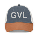 GVL Greenville SC Airport Code Faded Trucker Hat