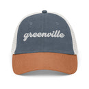 Cursive Greenville SC Faded Trucker Hat