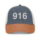 916 Sacramento Area Code Faded Trucker Hat
