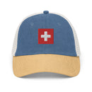 Switzerland Flag Faded Trucker Hat